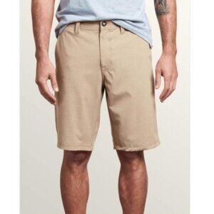 Volcom Men Brown Hybrid Chino Swim Trunks Surf & Turf Shorts Size 32